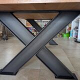 Solid Oak & IPN Steel Table - 200 x 100 - Artisan Creation