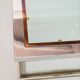Coffee table in brass and chrome with folding top compartment to House Jansen 1970 s