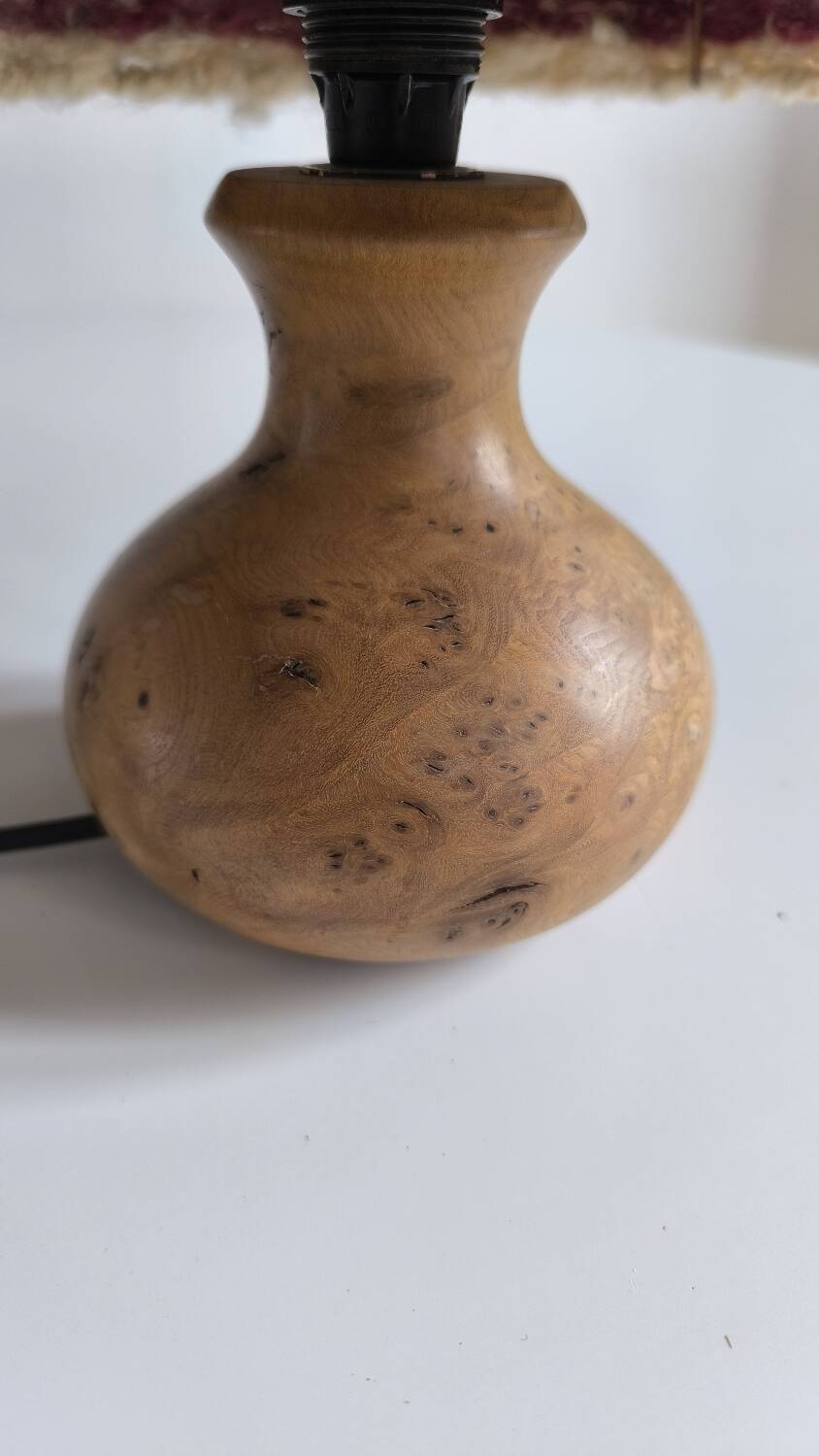 1950s burl wood table lamp