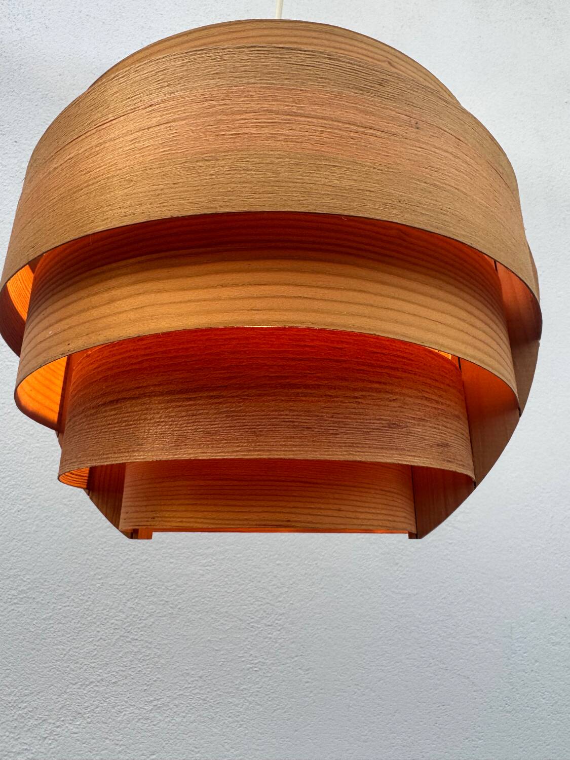 Hans Agne Jakobsson wooden pendant light, 1960s