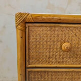 Commode rotin et cannage