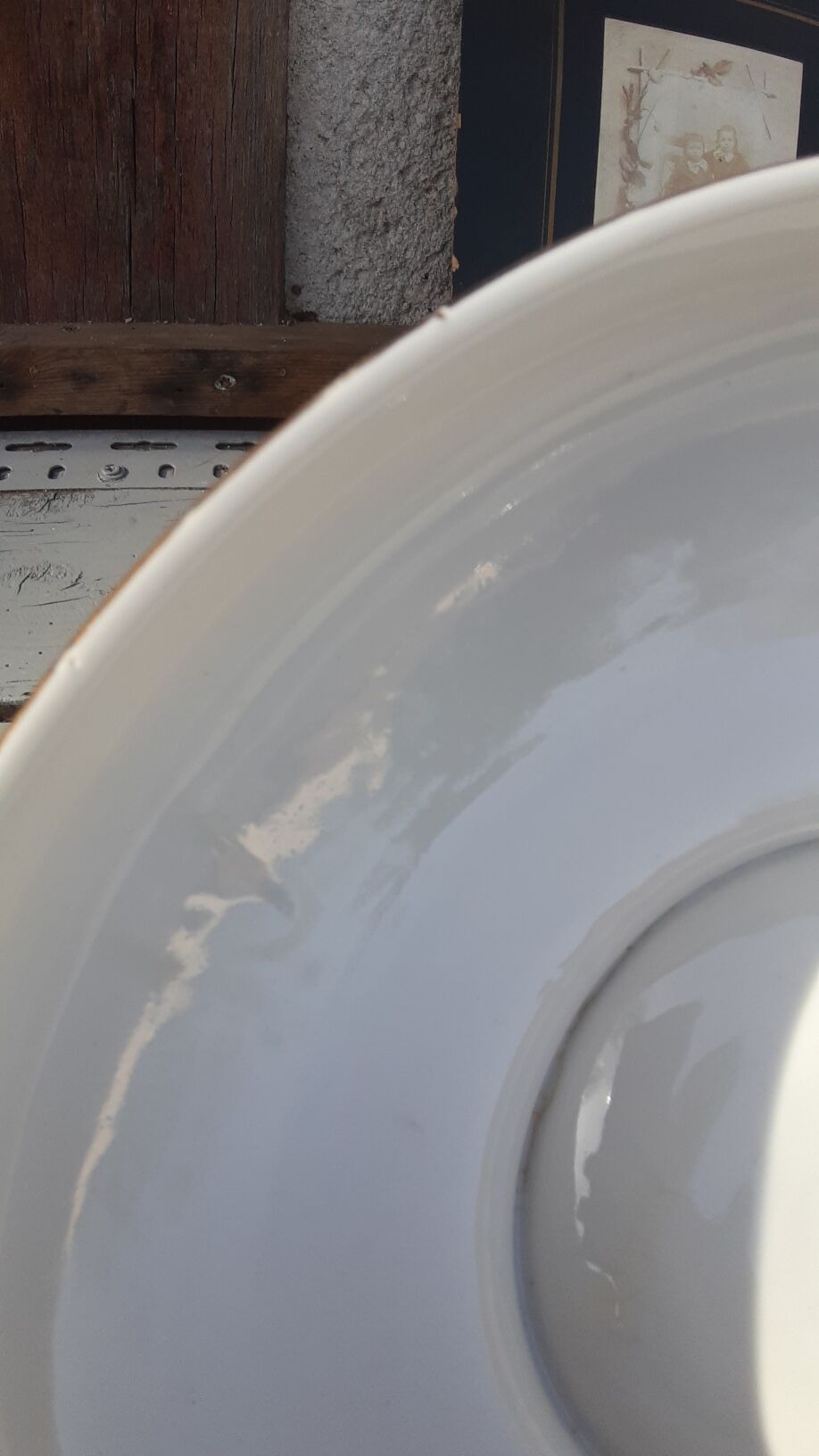 old white and gold LIMOGES porcelain fruit-saladier-plate cup