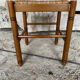Vintage Wooden Stool with Woven Seat #D502