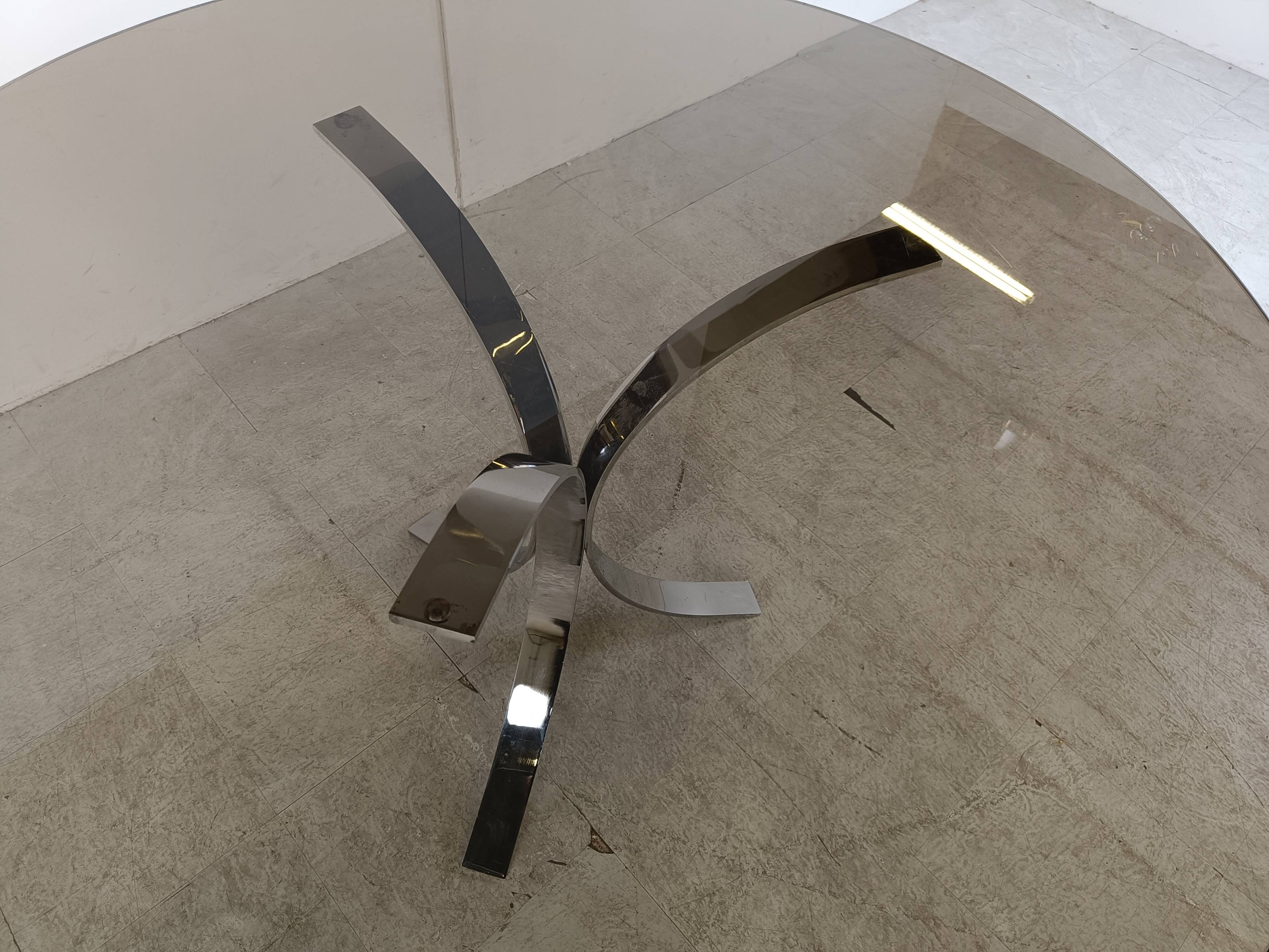 Vintage chrome dining table, 1970s