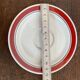 2 coffee cups and bistro saucers, Sarreguemines, vintage Red Band