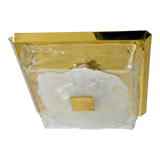 Large Kalmar flushmount, Murano ice glass 70s