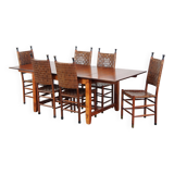 Ensemble de 6 chaises de salle à manger avec table extensible assortie