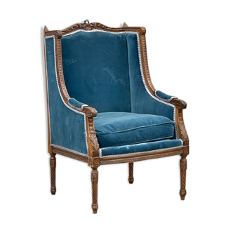 Shepherdess armchair with Louis XVI style ears