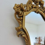 Baroque style mirror in gilded resin 60s 70s