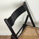 Pair of wooden and rattan folding chairs