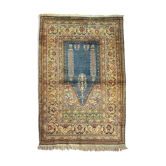 Vintage turkish silk & wool  rug ,feiner handgeknüpfter orientteppich  135x90 cm