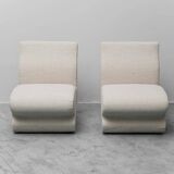 Pair of vintage fabric armchairs from the 1970s modernist period