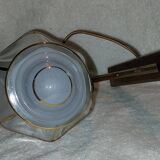 ancienne applique murale lanterne verre et laiton vintage luminaire