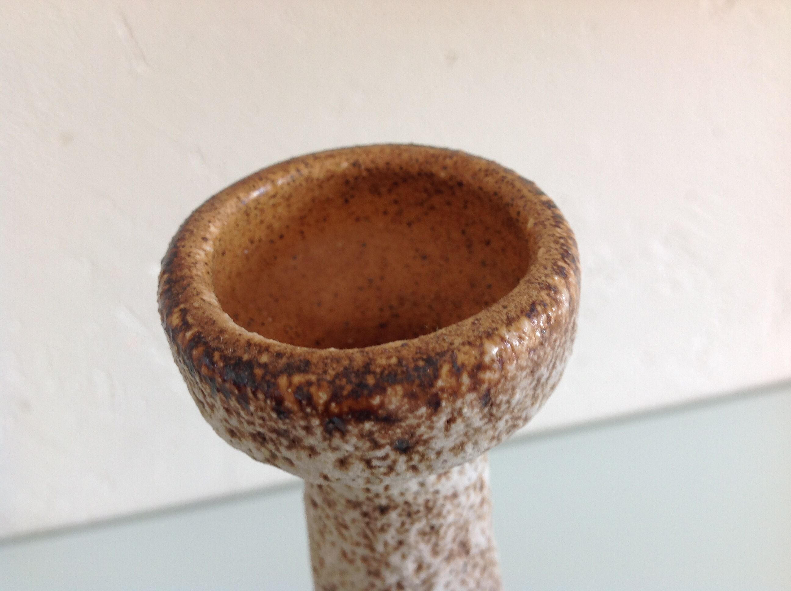 Beige soliflore vase ceramic Fat Lava / vintage 60s-70s