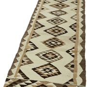 Turkish Handwoven Vintage Herki Kilim 87 cm x 334 cm
