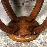 Pedestal table / side table Art Deco era in walnut bramble veneer