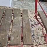 Set of 4 folding chairs for old bistro, guinguette, brasserie