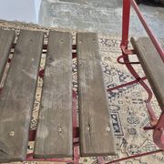 Set of 4 folding chairs for old bistro, guinguette, brasserie