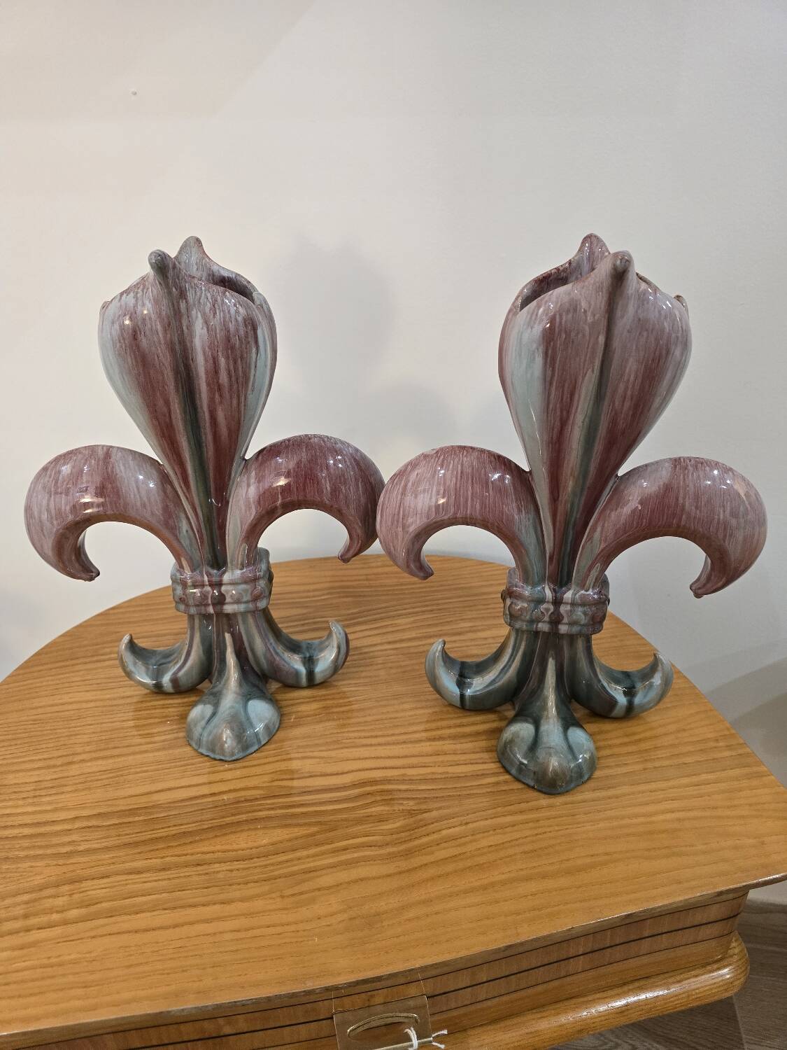 Pair of glazed ceramic vases