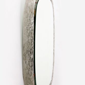 Hillebrand Vintage Oval Illuminated Wall Mirror Plexiglass 1960s Germany