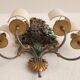 XL Large 2 Light polychrome vintage Ciani Firenze wall lamp, Italy 1970s