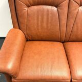 Leather  2-piece set-sofa and armchair from Elastoform