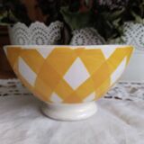 Yellow Scottish Sarreguemines earthenware bowl, Digouin