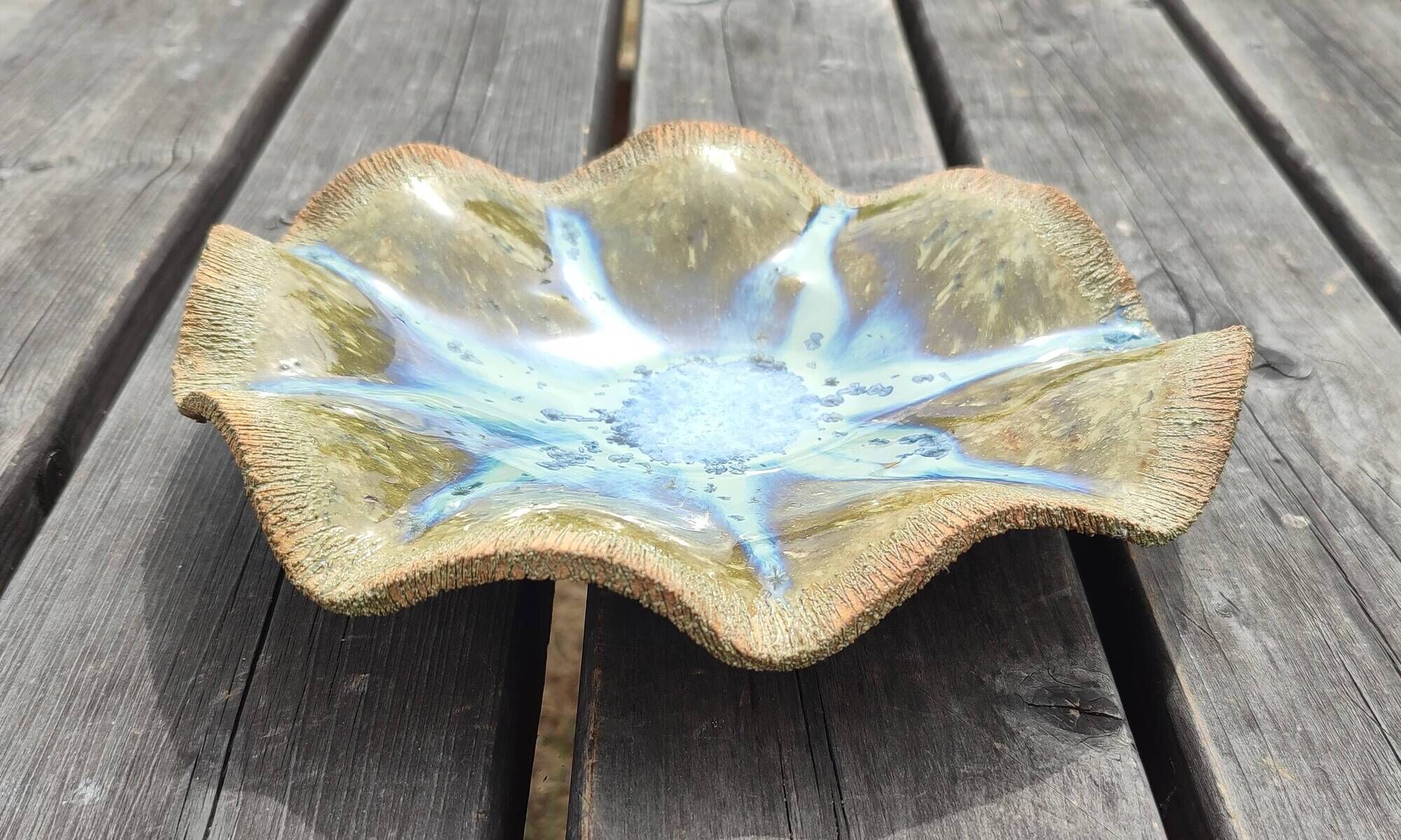Handmade ceramic art catchall dish
