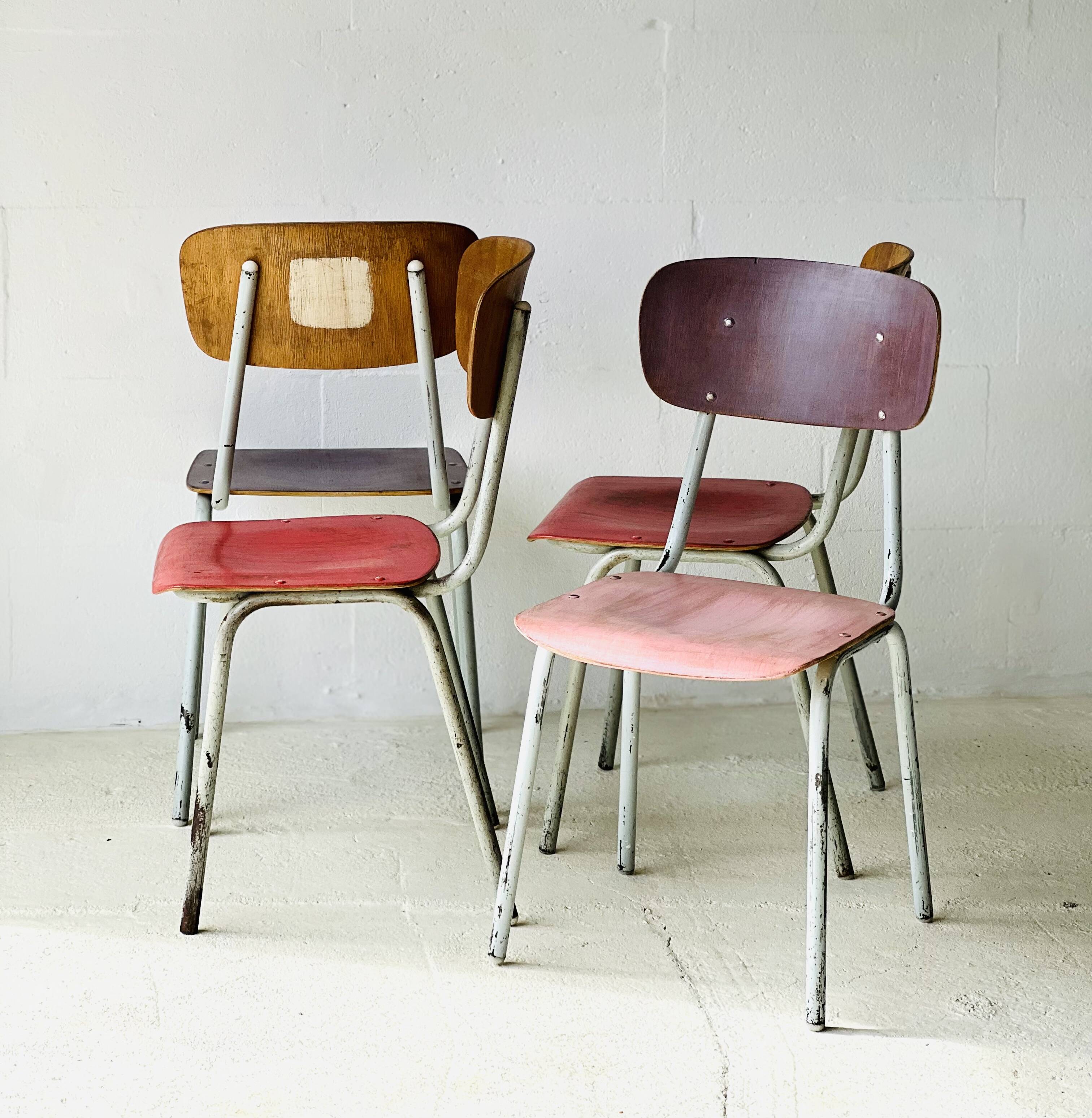 Chaises d'école Bistro, lot de 4