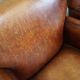 Set of 2 subtle sheepskin leather armchairs with a beautiful warm color scheme