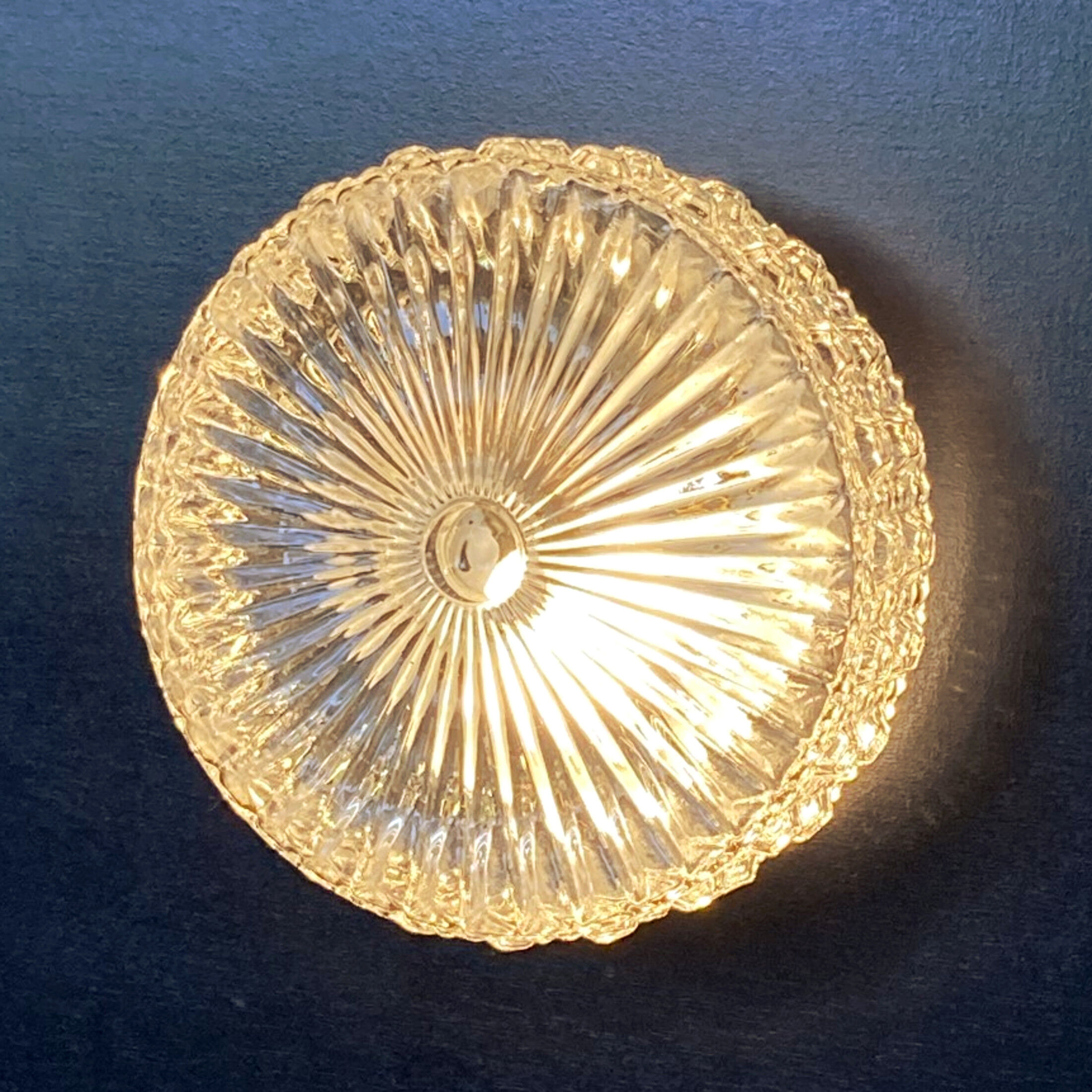 Round sconce hick glass, vintage, seventies