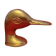 Straw hook wall in brass / gold metal carved duck head