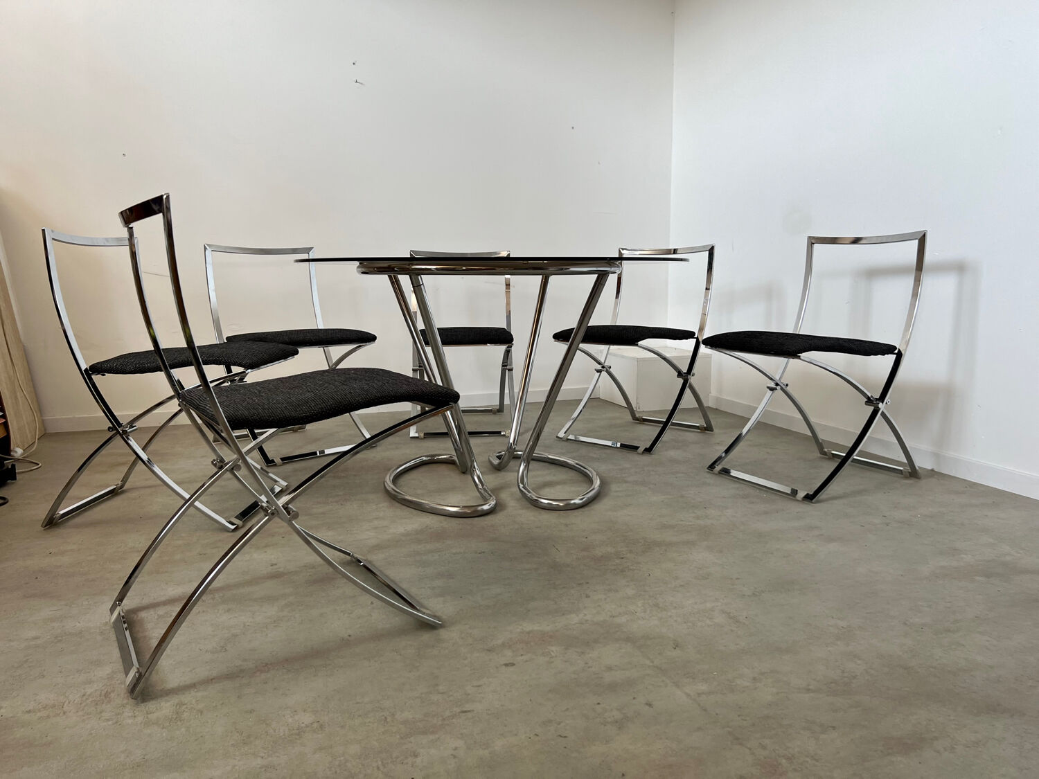 Table et 6 chaises pliante Luisa vintage design italien Marcelo Cuneo