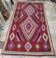 Double-sided Berber kilim rug hand-woven in natural wool