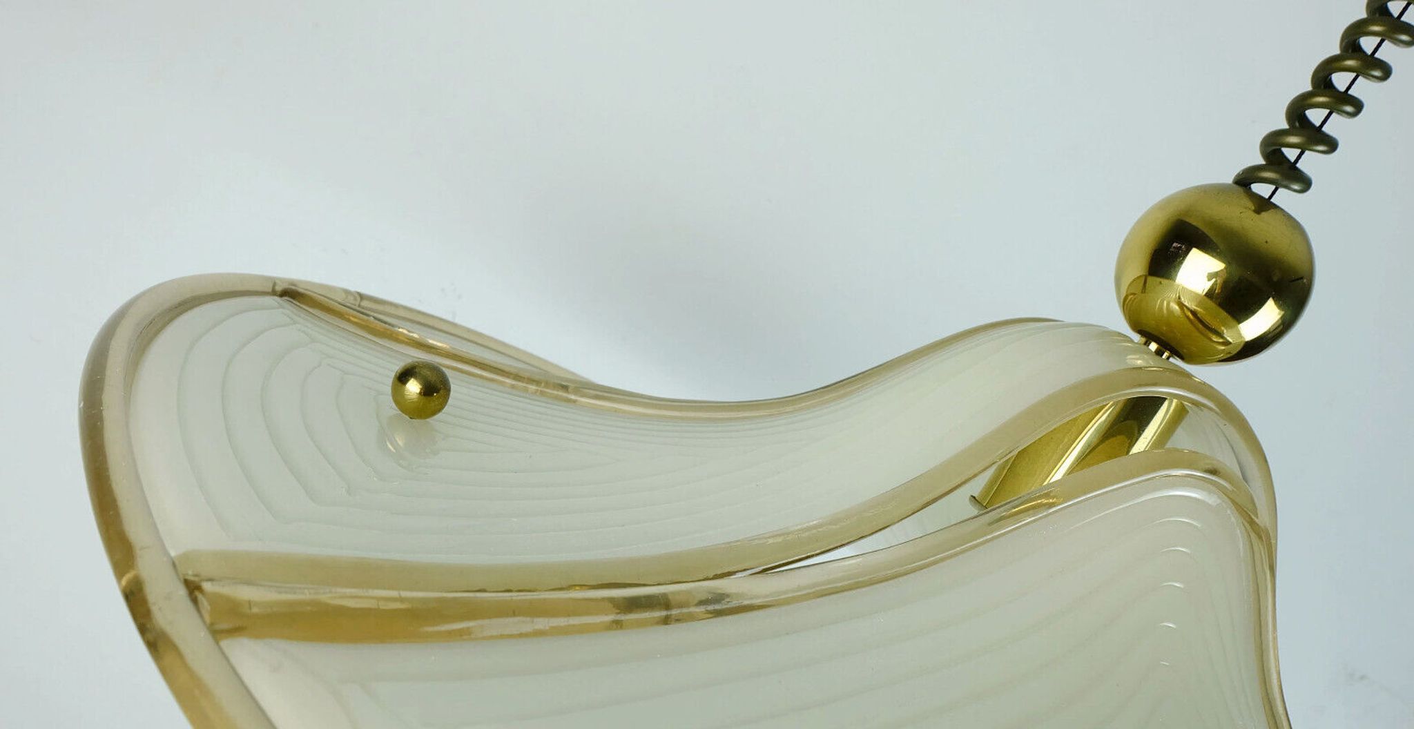 large cristallux hustadt adlustable PENDANT LAMP acrylic and brass