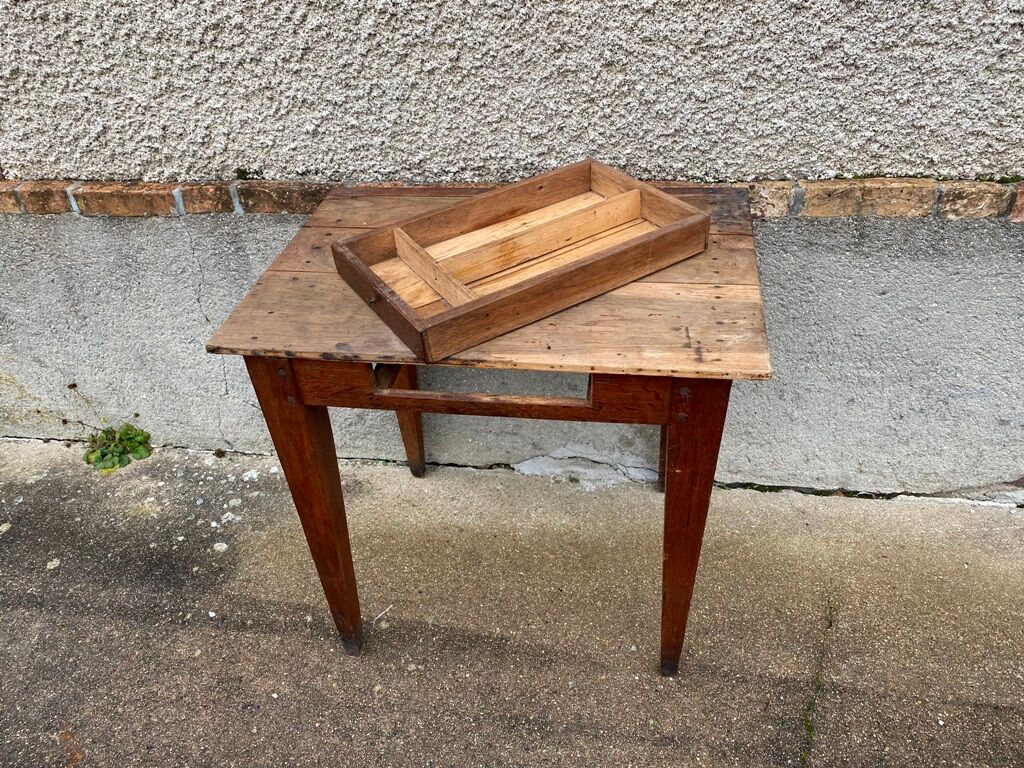 Solid wood desk with 1 drawer 75x52cm