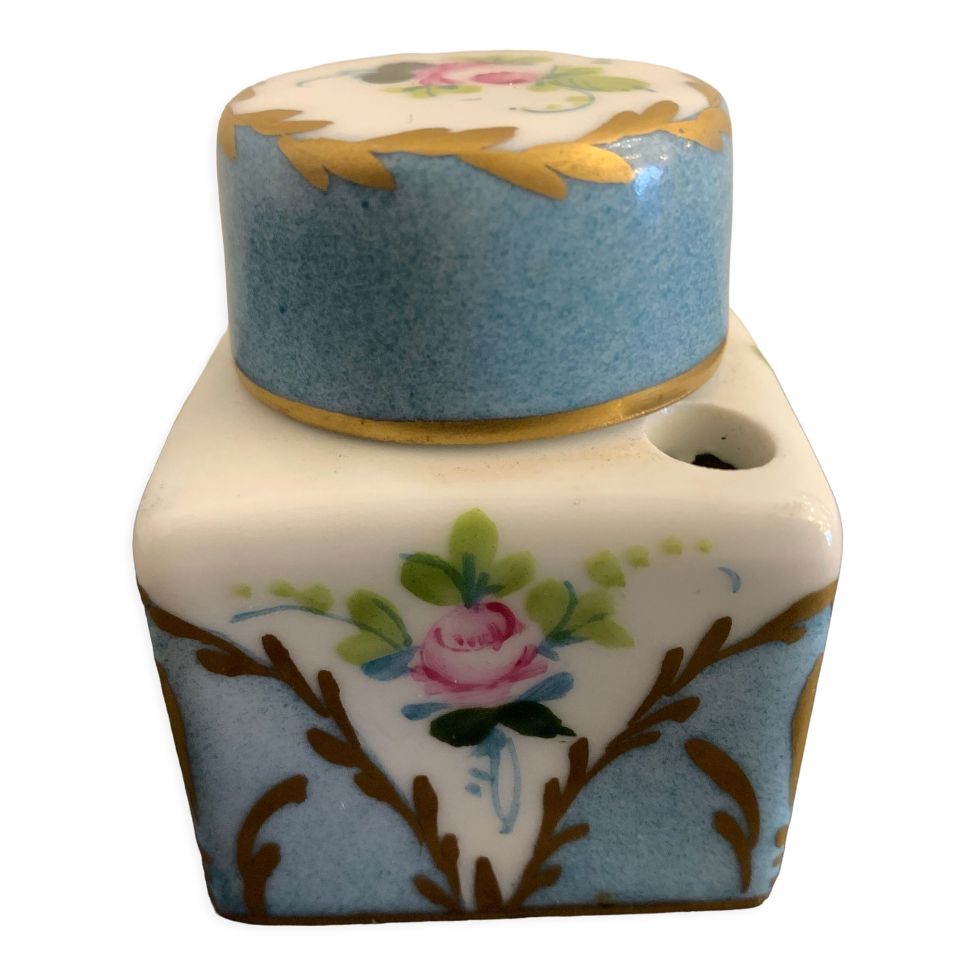 Paris porcelain inkwell