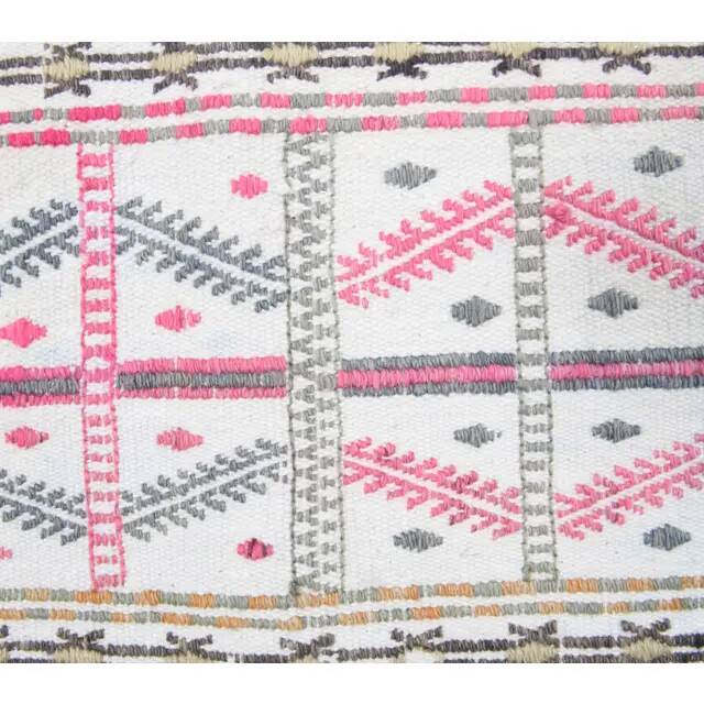 Vintage Turkish Oushak Handmade Wool Cotton White Kilim Runner 75x241