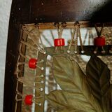 Pare-feu art-nouveau en bois et laiton