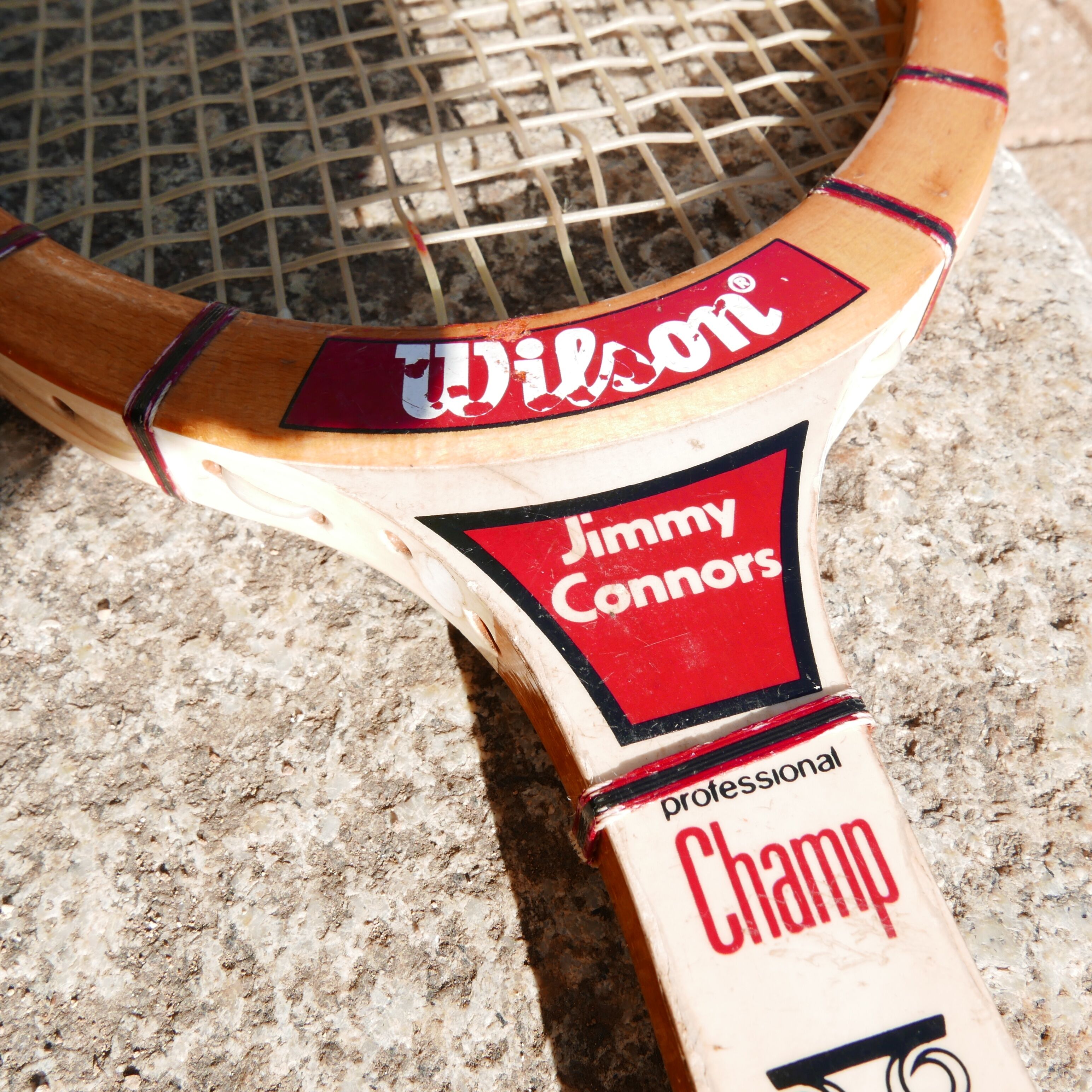 Vintage tennis racket wood Jimmy connors Wilson