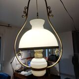 19th century white opaline pendant light