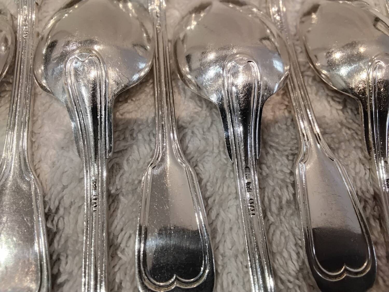 12 Cuillères à Moka Argentées Orfèvre CBI - Modèle Filet Albi - Fabrication Française