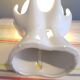 Vintage hand lamp ceramic white with opaline globe
