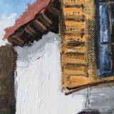 Modern swedish "the lake" tenerife landscape, framed oil painting