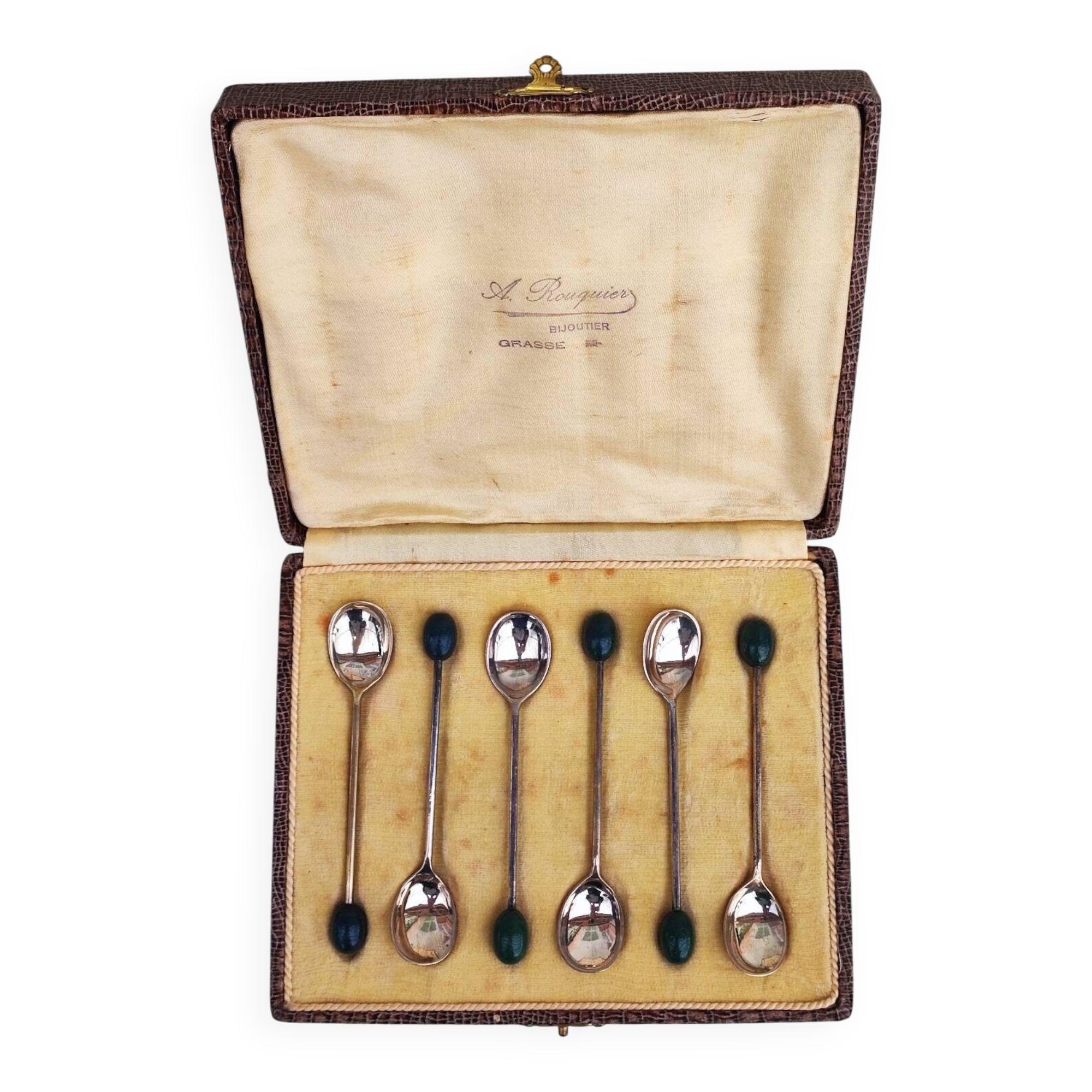 6 Silverplated mocca spoons