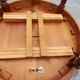 Round dining table in cherry-stained fruitwood with 2 extensions diam 110 cm