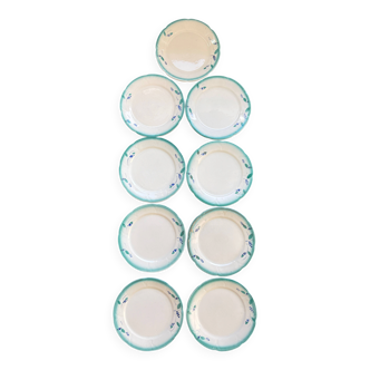 9 dessert plates Digoin & Sarreguemines