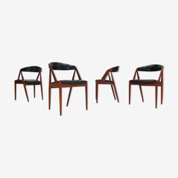 Set of 4 Kai Kristiansen model 31 chairs in teak 'A' for Schou Andersen of the 60s