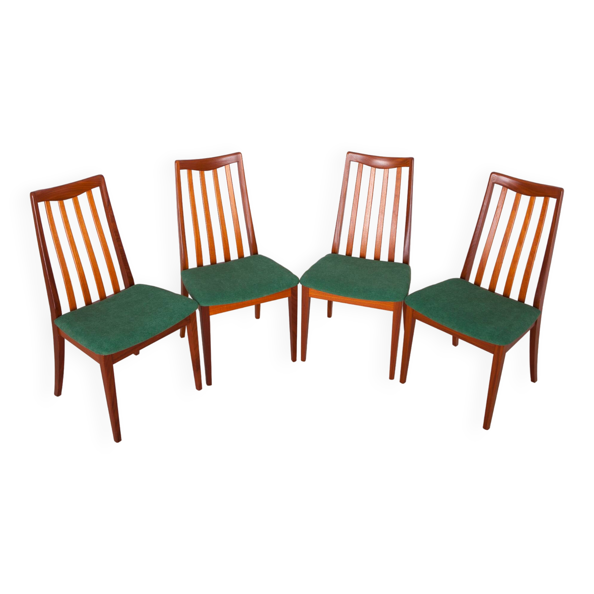 Fabric and Teak Dining Chairs by Leslie Dandy for G-Plan, 1960s, Set of 4