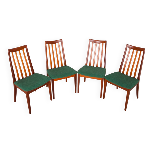 Chaises de salle à manger en tissu et teck par Leslie Dandy pour G-Plan, années 1960, lot de 4 — Beyit
